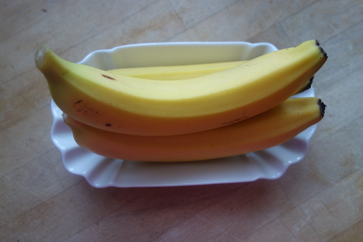 Bananen haben allein schon eine Form, die gute Laune macht und mich an einen lachenden Smiley erinnern.